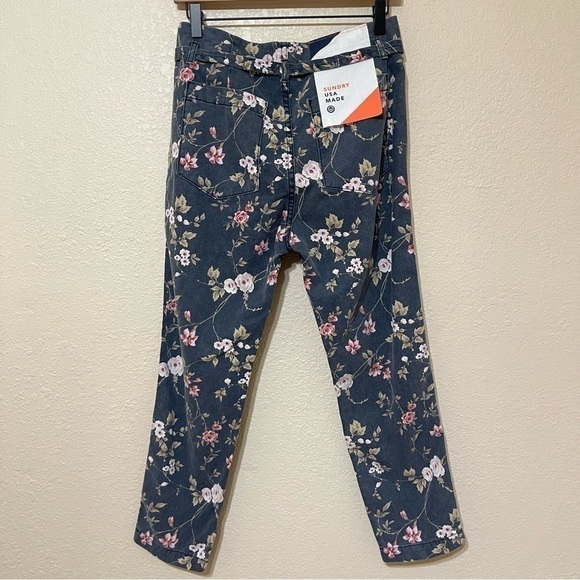 Sundry Floral Trouser Denim Pants Size 25 Women - Picture 9 of 13